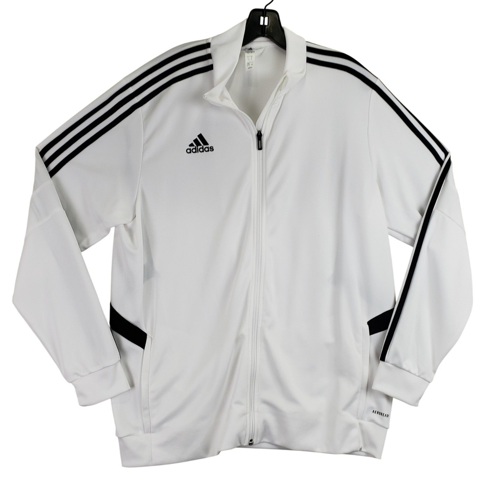 Adidas DY0103 Track Jacket Mens XL White Aeroready Sporty Streetwear